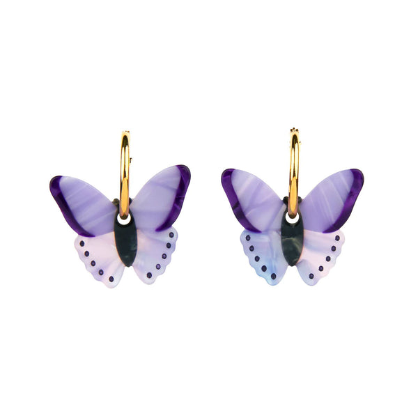 Boucles D'Oreilles Papillon - Mauve