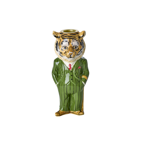 Ceramic Tiger Candle Holder