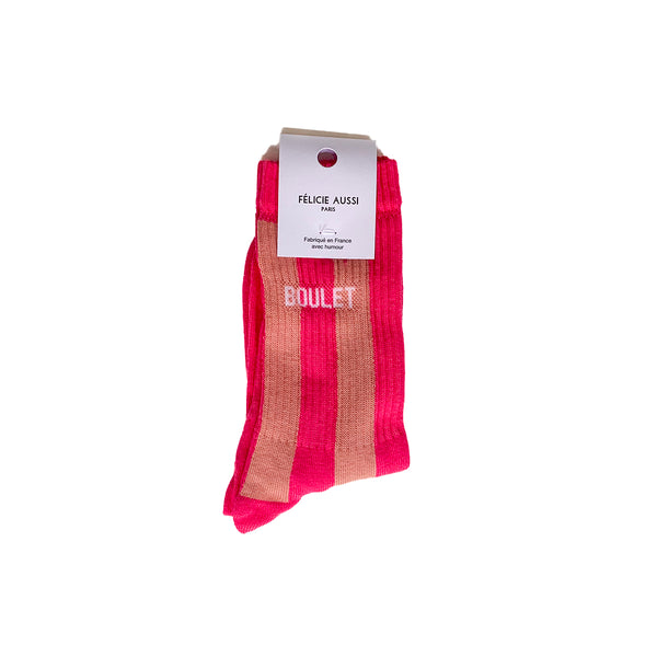 Chaussettes à Rayures Boulet Bi-Gout  36/40 - Rose Fushia