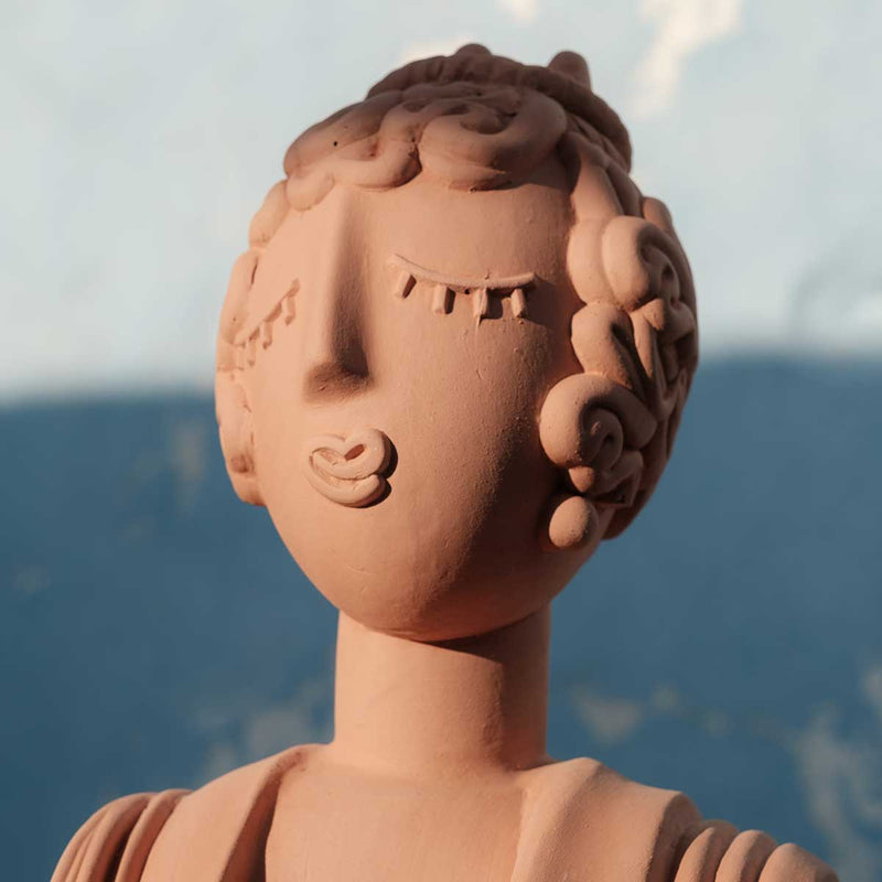 Buste Poppea - 24 cm x 20 cm x 44 cm - Terracotta