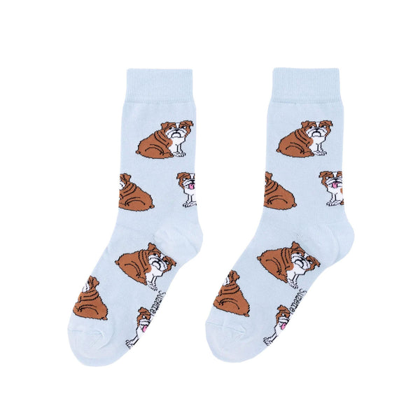 Chaussettes Bouledogue Anglais  - Bleu Opaque