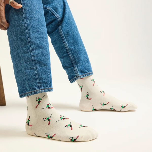 Set of 3 Skier socks - Navy Green - 43/45