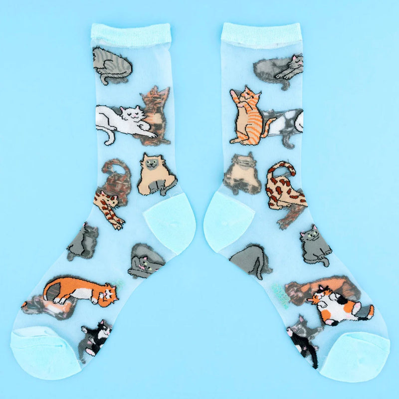 Transparent Socks - Meow