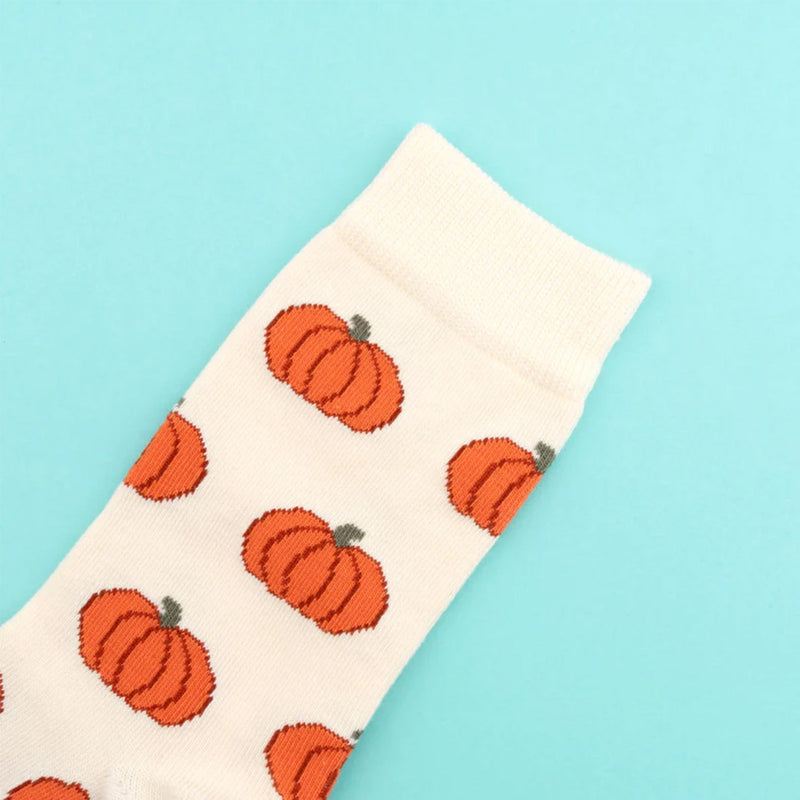 Chaussettes Citrouille - Blanc