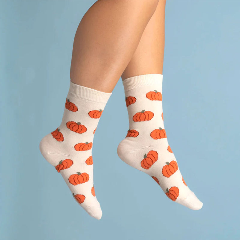 Chaussettes Citrouille - Blanc