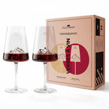 Coffret 2 Verres à vin topographic Mont Blanc & Everest | Fleux | 6