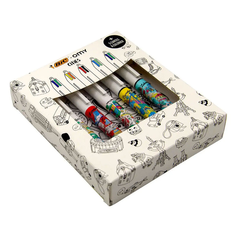 Coffret 5 Stylos Cities