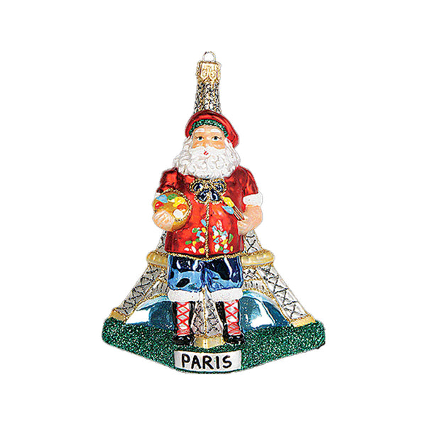 Décoration en verre Père Noël Français