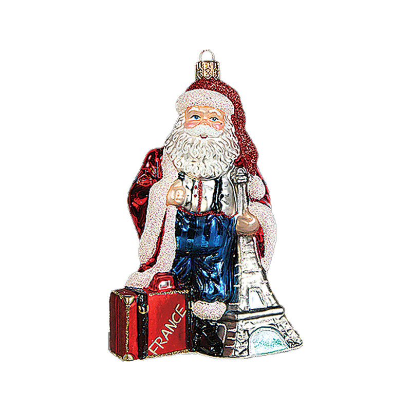 Décoration en verre Père Noël Français