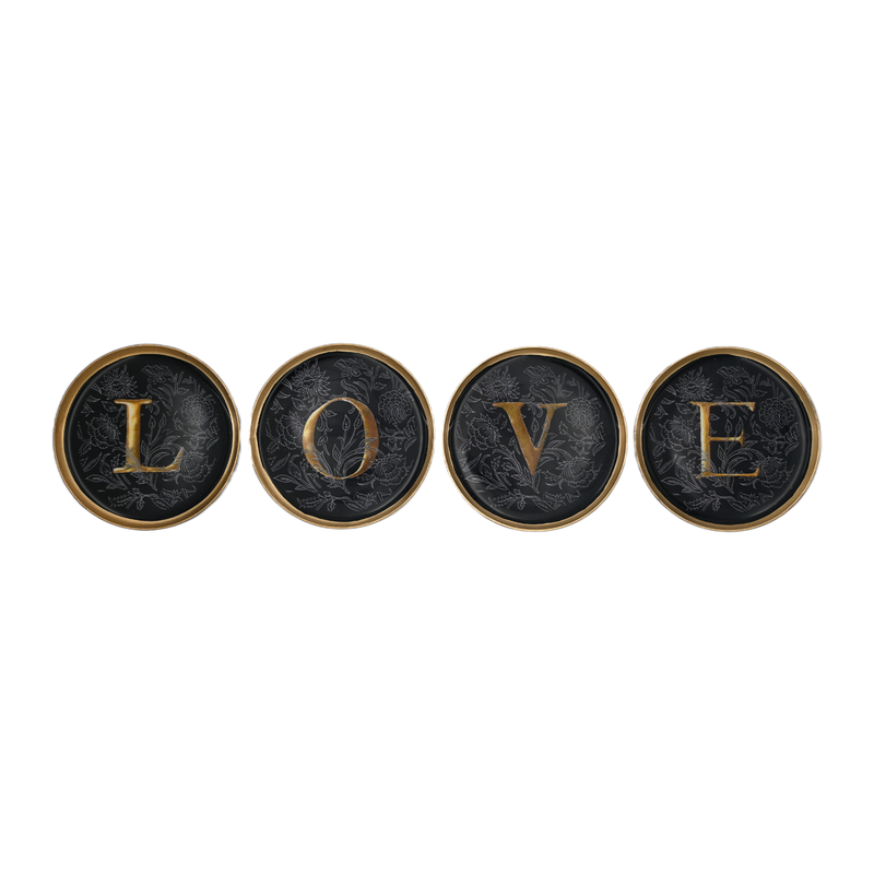 Set de 4 Dessous de verres Enlumineure Love