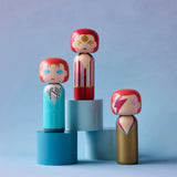 Figurine en bois - Kokeshi Sketch.inc - Ziggy Stardust - 14.5 cm | Fleux | 5