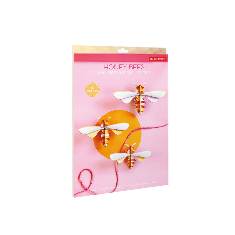 Honey Bees Wall Decor - Set of 3