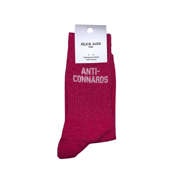 Chaussettes Anti-connards - 36/40 - Rose Paillettes