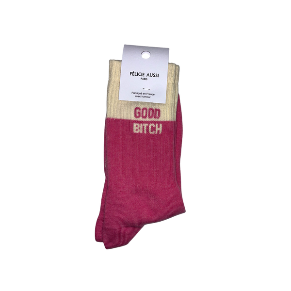 Chaussettes Good Bitch Bicolore - 36/40 - Rose Chiné