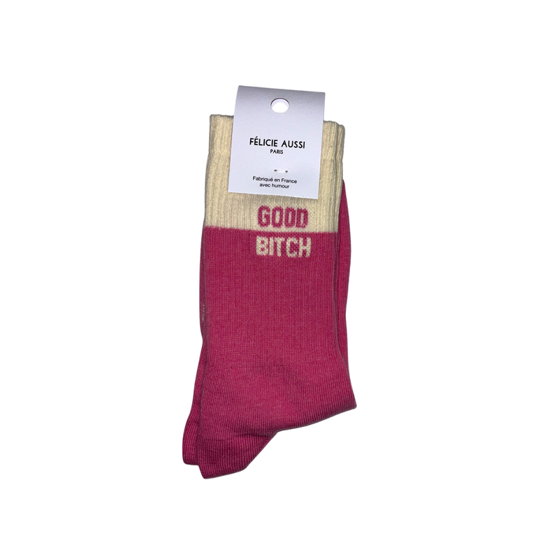 Chaussettes Good Bitch Bicolore - 36/40 - Rose Chiné