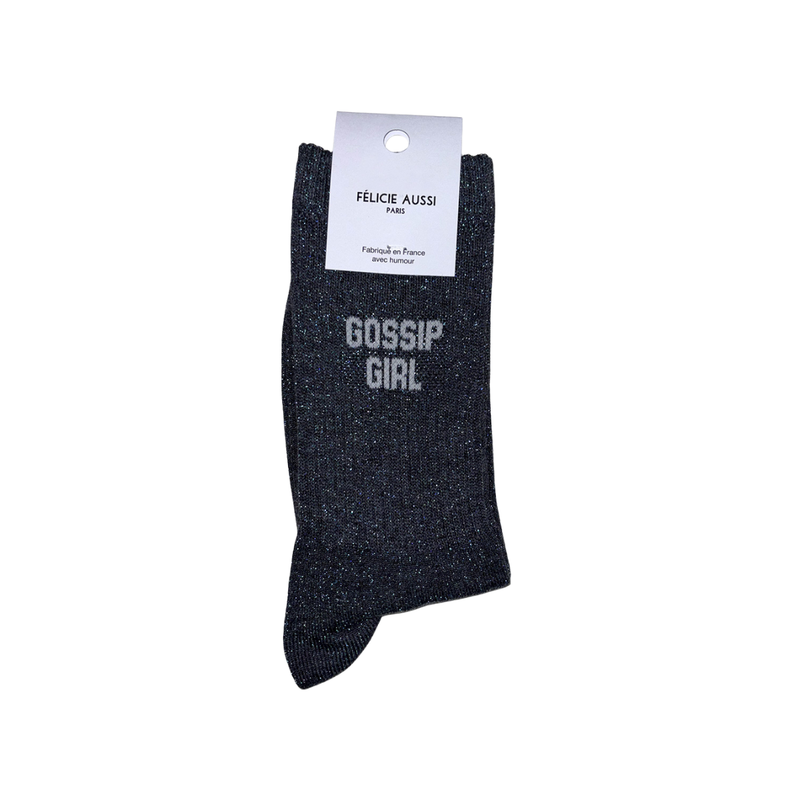 Chaussettes Gossip Girl Paillettes - 36/40 - Anthracite