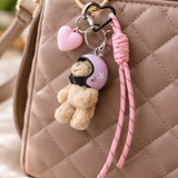 Porte-clés et bijou de sac - Ourson Casque Rose | Fleux | 3