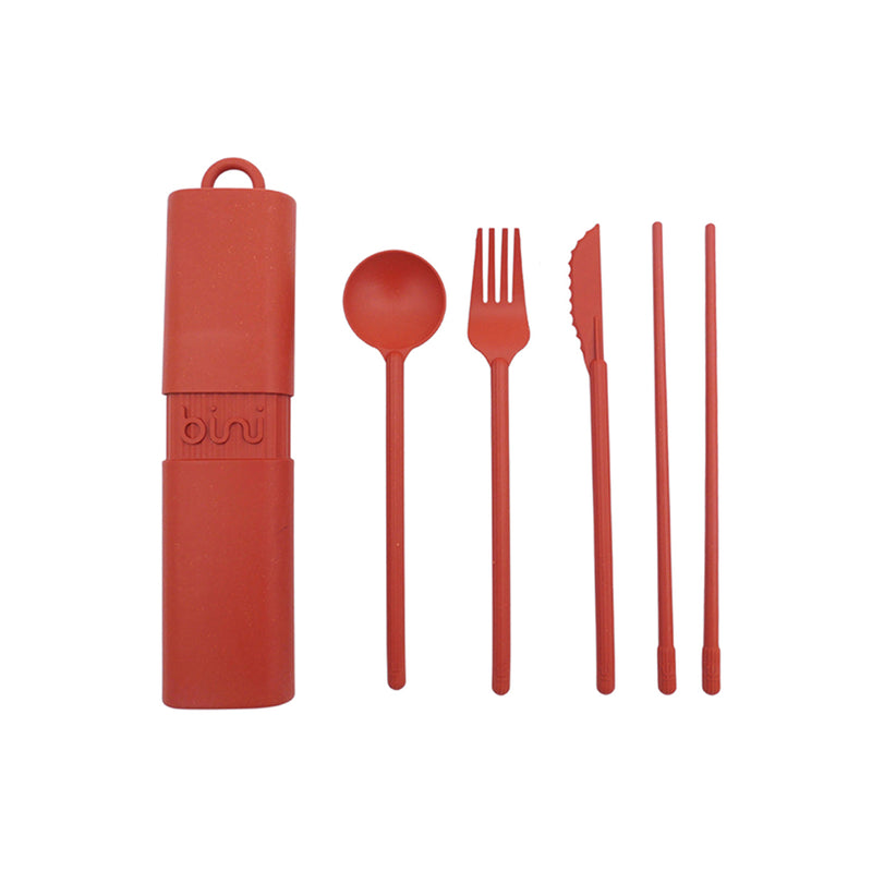 Kit de couverts réutilisables et nomades en matière biosourcée