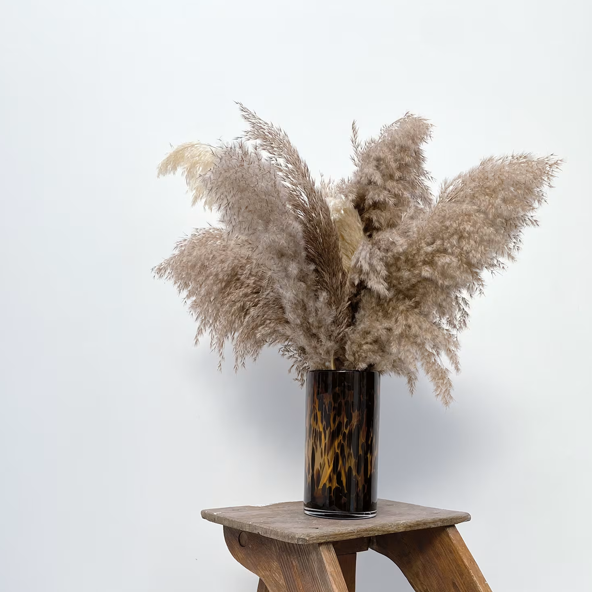 Vase En Verre Léopard Ambre Roen - 25.5cm De Haut, Neuf, Motif Imprimé
