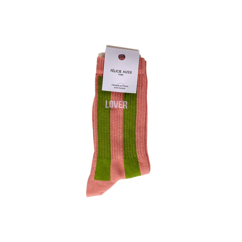 Chaussettes Rayures Lover Bi-Gout 36/40 - Rose Bambou