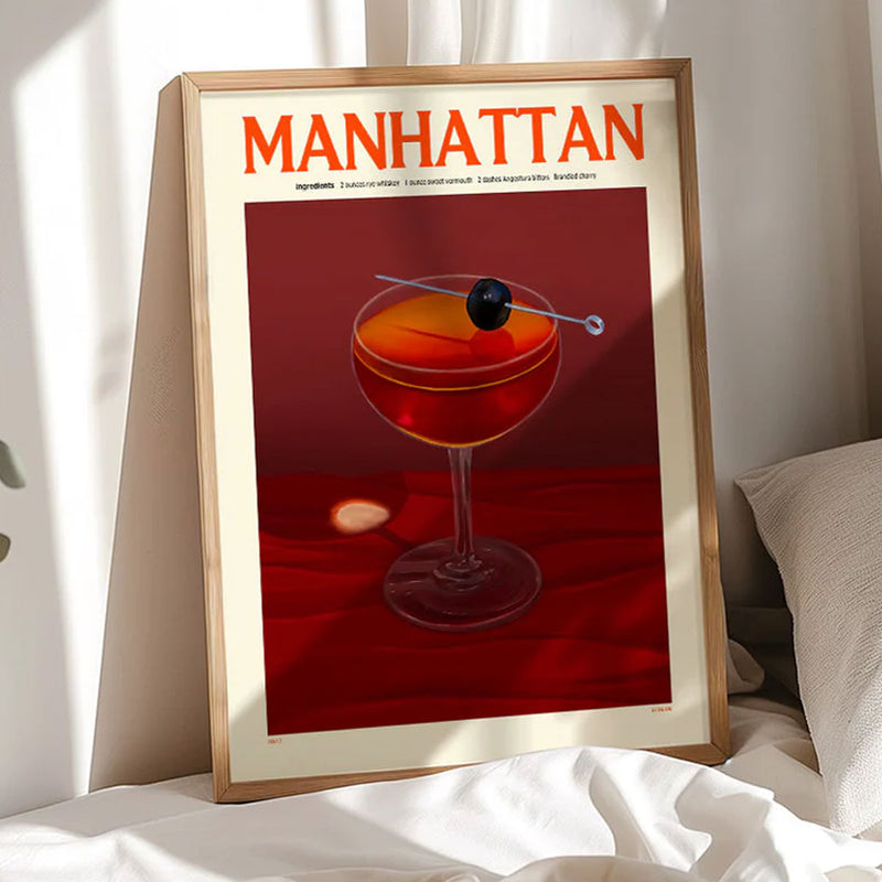 Cocktail Poster - Elin Pk - Manhattan