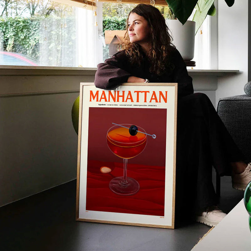 Cocktail Poster - Elin Pk - Manhattan