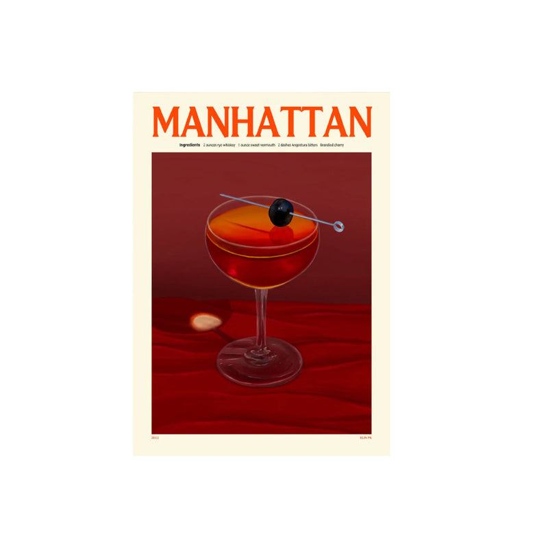 Cocktail Poster - Elin Pk - Manhattan