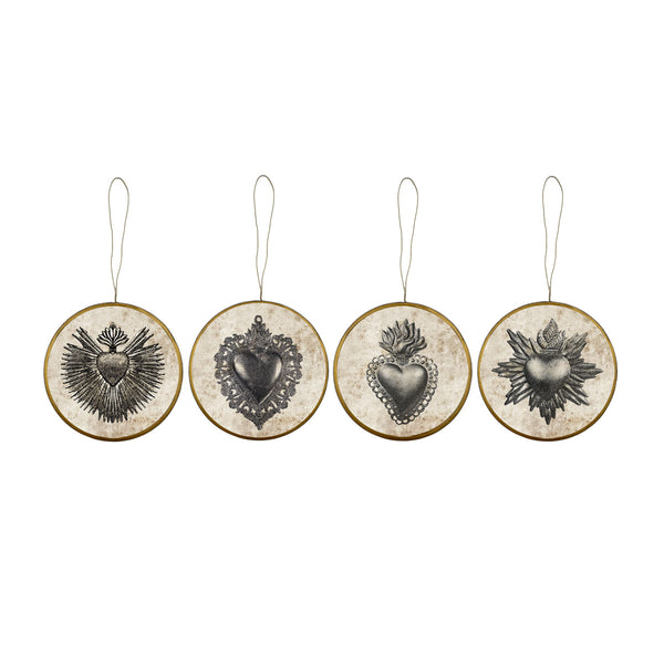 Set De 4 Médaillons Les Coeurs