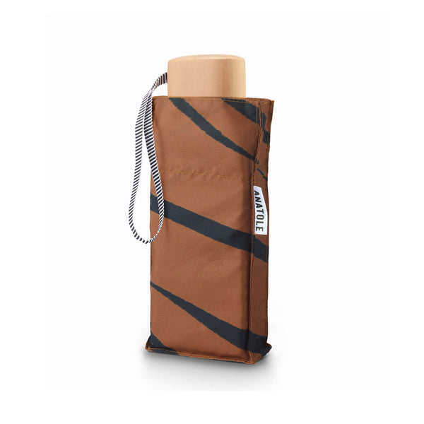 Parapluie Compact 5 Plis UV50+ - Léopard Noir/marron, 92 Cm, 18 Cm Plié, 220g