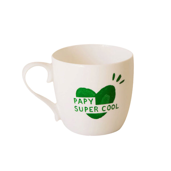 Mug Cœur Papy Super Cool - Vert Sapin