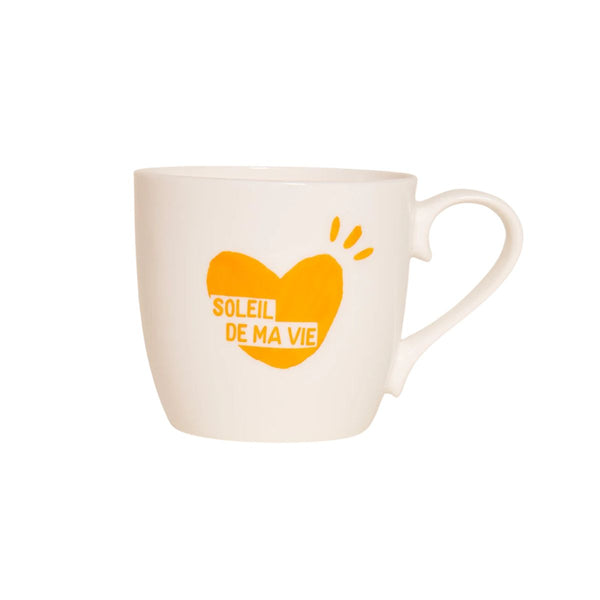 Mug Coeur Le soleil de ma vie - Jaune