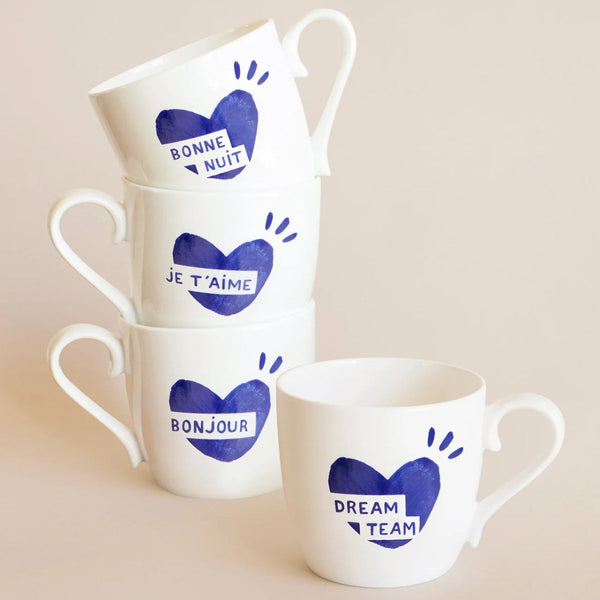 Mug Coeur Dream team - Bleu