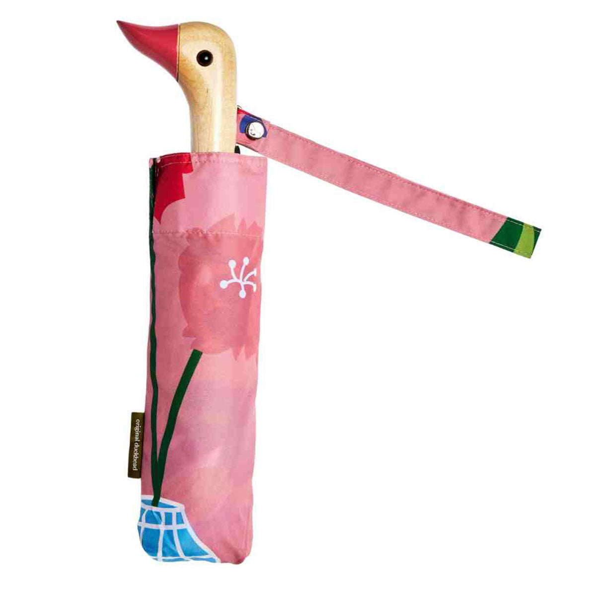 Parapluie Canard Adulte - Poignée Bois - 8 Baleines - Pliable - Protection UV Et Pluie
