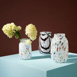 Vase Splash Roll Neck - Ø 14,3 x h 22,2 cm  - White Dot | Fleux | 4
