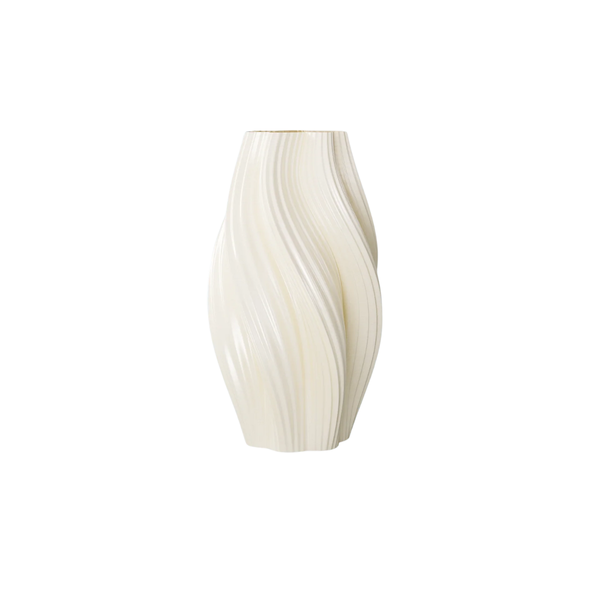 Vase 3D Printed Hot Ice Cream Perle Blanc - 25 cm