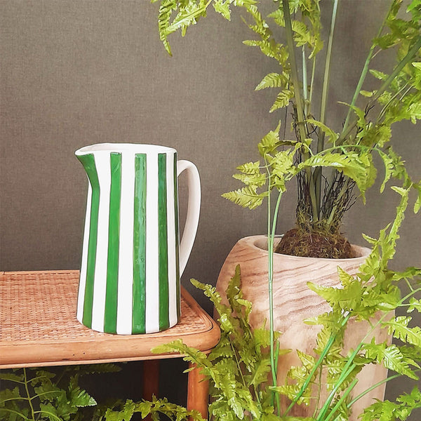 Green striped pitcher