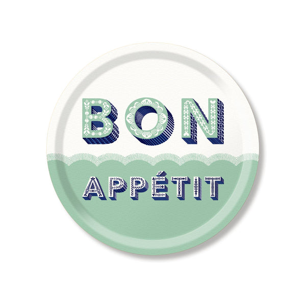 Plateau Asta Bon appétit - Ø 39 cm - Aqua