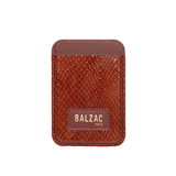 Patent Reptile Leather Card Holder - Cognac | Fleux | 3