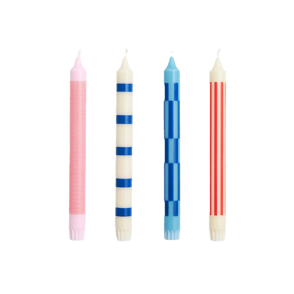 Set of 4 Pink/Red/Blue Candles