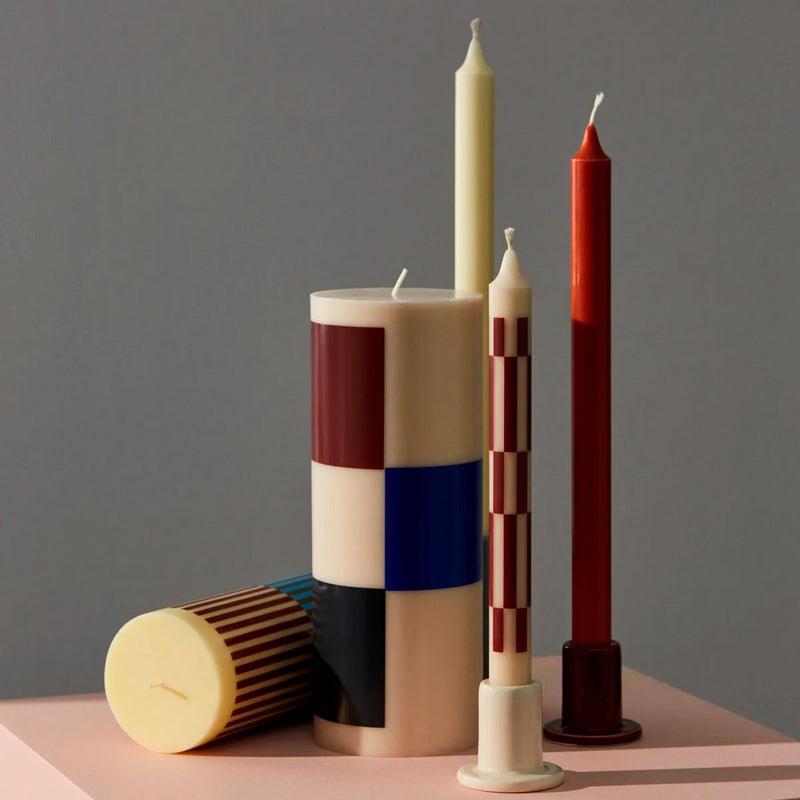 Bougie Pattern set de 4 bougies pattern - vert/bleu/marron - hay | fleux – Fleux