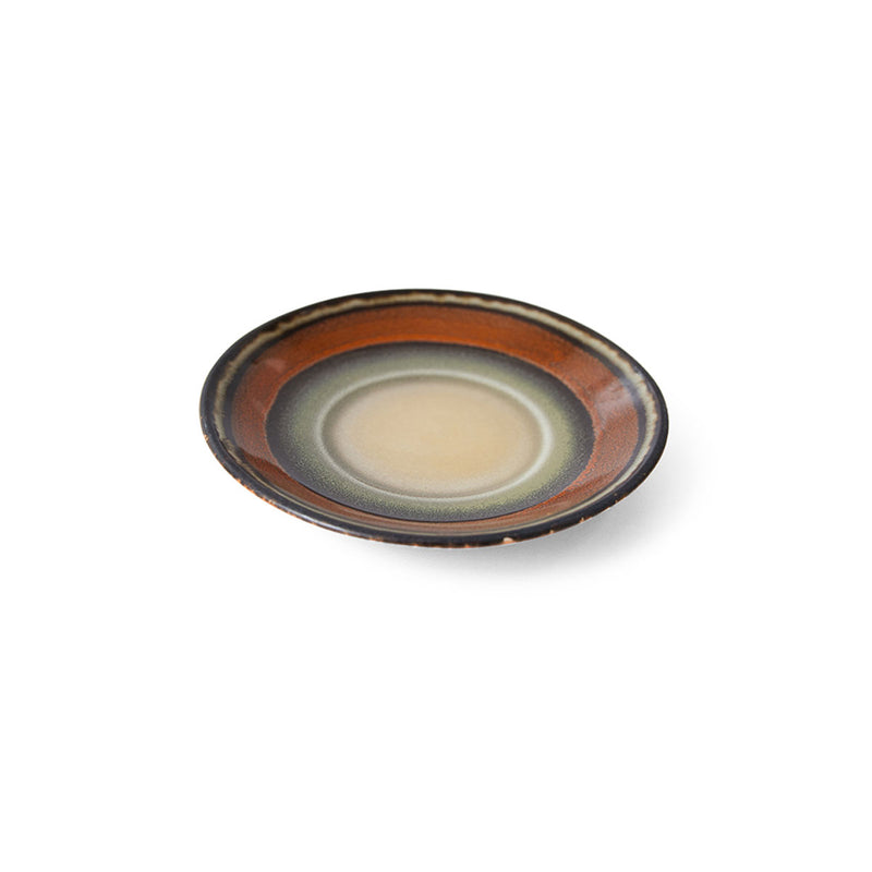 Dark Roast 70's Ceramic Saucer - 11.5 cm x 1.8 cm