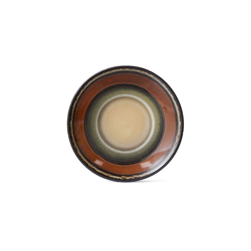 Dark Roast 70's Ceramic Saucer - 11.5 cm x 1.8 cm