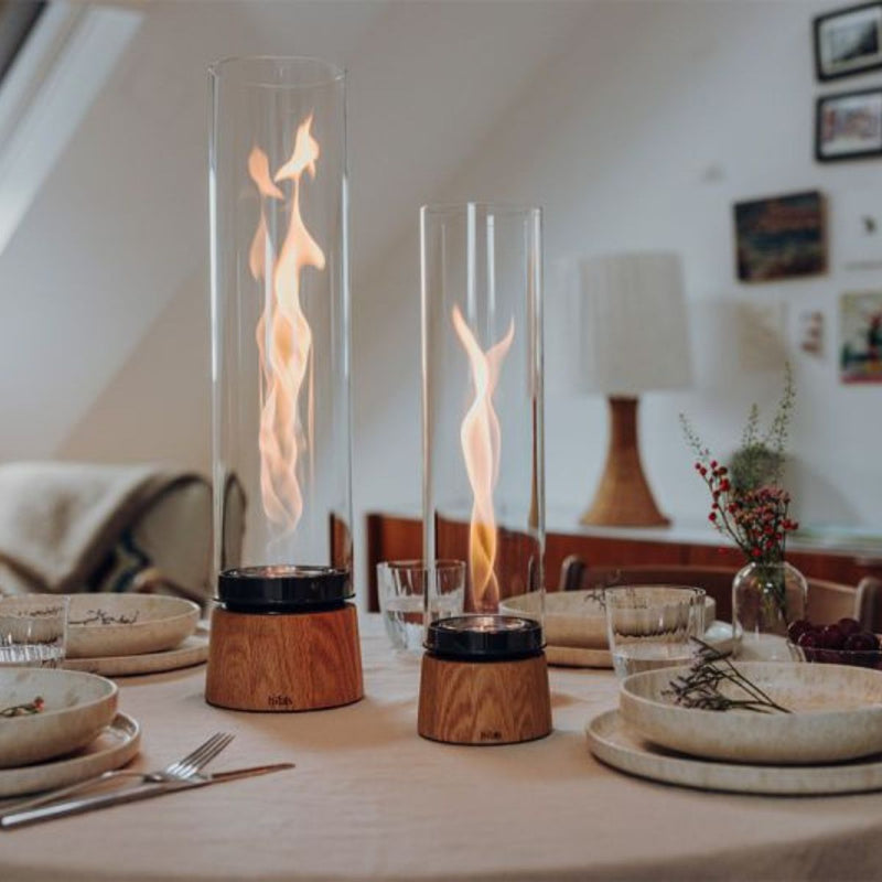 Cheminée / Feu de table Spin Air 900 - Ø 10.6 x 40.5 cm - Chêne