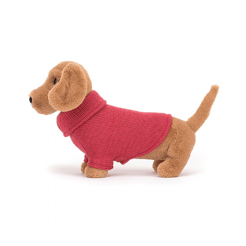 Peluche Sweater Teckel Rose Jellycat Fleux