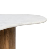 Table basse - Marbre blanc / bois - 135 x 80 x 35 cm | Fleux | 11
