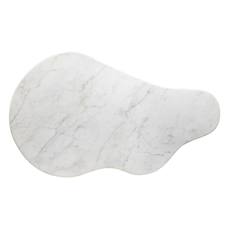 Table basse - Marbre blanc / bois - 135 x 80 x 35 cm