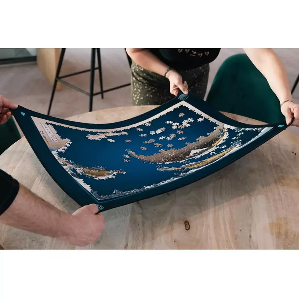 Tapis De Puzzle En Néoprène 90x60 Cm - Pour Puzzles Jusqu'à 1000 Pièces - Surface Antidérapante Avec Rouleau Et Sangles Inclus - 3