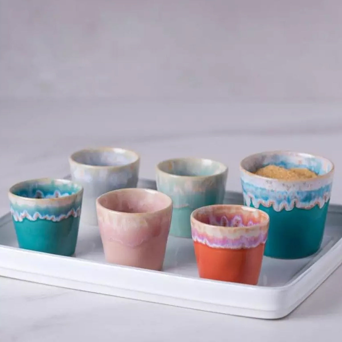 Tasse 05 en grès 180ml - multicolore