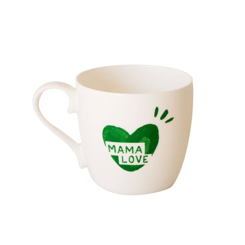 Mama Love Heart Mug - Fir Green