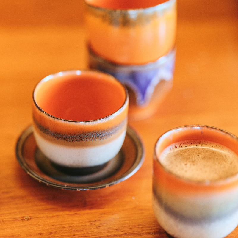 Dark Roast 70's Ceramic Saucer - 11.5 cm x 1.8 cm